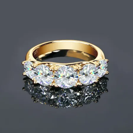 IOGOU 3.6ctw. D Moissanite Wedding Rings for Women 18k Gold Plated 925 Silver Promise Finger Jewelry Certified Lab Diamond Bands