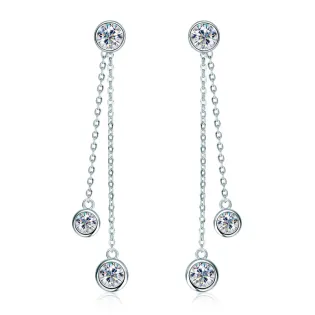 IOGOU Detachable Moissanite Pendant Drop Earrings Long Tassel Piercing Stud Earrings Real Silver 925 Sterling for Women Jewelry