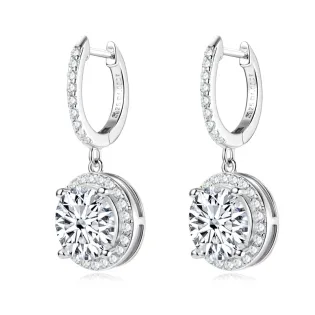 Moissanite Drop Dangle Earrings 925 Sterling Silver 1.0-3.0Carat Center Lab Diamond Hoops Women's Luxury Jewelry Valentine Gifts