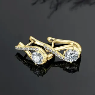 IOGOU 2026 Silver 925 Cross Fishtail Earrings Women's 0.6ct D Color Moissanite U Shape Hoops Earring Fine Jewelry Valentine Gift