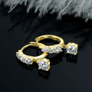 IOGOU 2026 New 5mm&3.5mm&3mm&2.5mm D Moissanite Dorp Hoop Earrings for Women Silver 925 Luxury Wedding Jewelry GRA Certificate