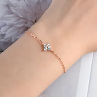 Luckly Four-leaf Clover Moissanite Diamond Bracelets for Women 100% Silver 925 Fine Jewelry Engagement Party Valentine Day Gifts