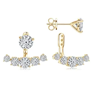 IOGOU D2.30CT VVS1 Full Moissanite Ear Jacket Stud Earrings for Women 925 Sterling Silver New In 2024 Engagement Wedding Jewelry