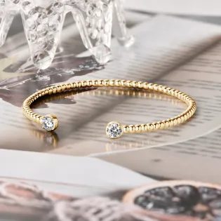 IOGOU Real Solid 925 Silver Bangle Cuff 5MM 0.5CT Round D Color Moissanite Bracelet for Women Certificate Jewelry Gift Party